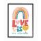 Stupell Industries Rainbow Love is All You Need Wall Accent with Black Frame